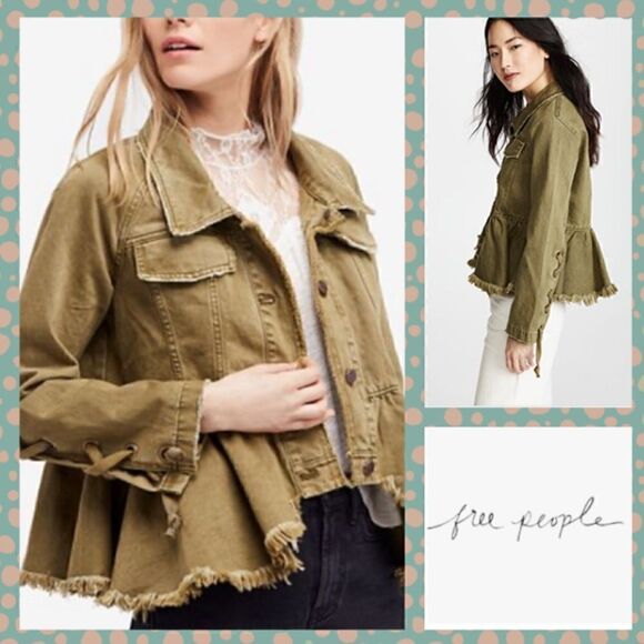 ⭐️NWT MSRP $168 Free People Cotton Denim Jacket Small - Picture 1 of 11